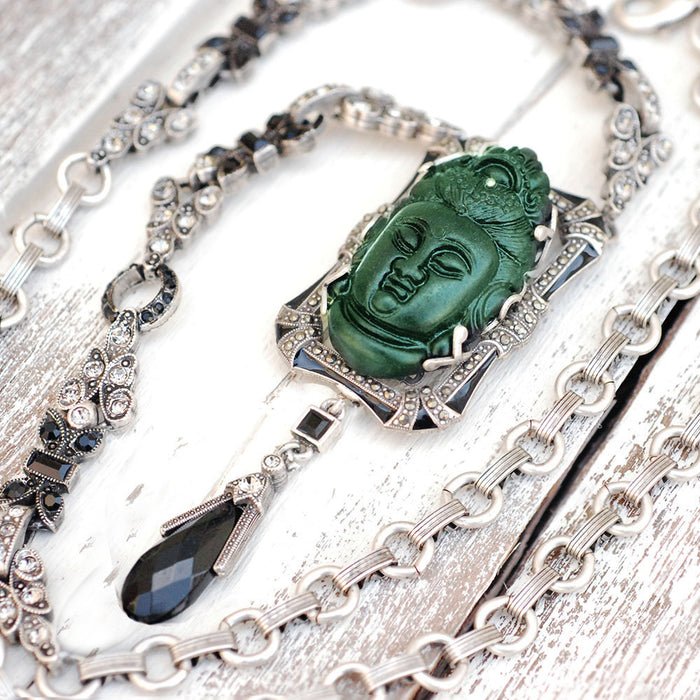 Art Deco Buddha GuanYin Necklace N1334