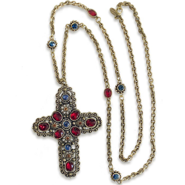 Royal Renaissance Vintage Cross Jewel Necklace N808