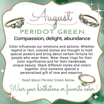 Stackable August Birthstone Ring - Peridot Green