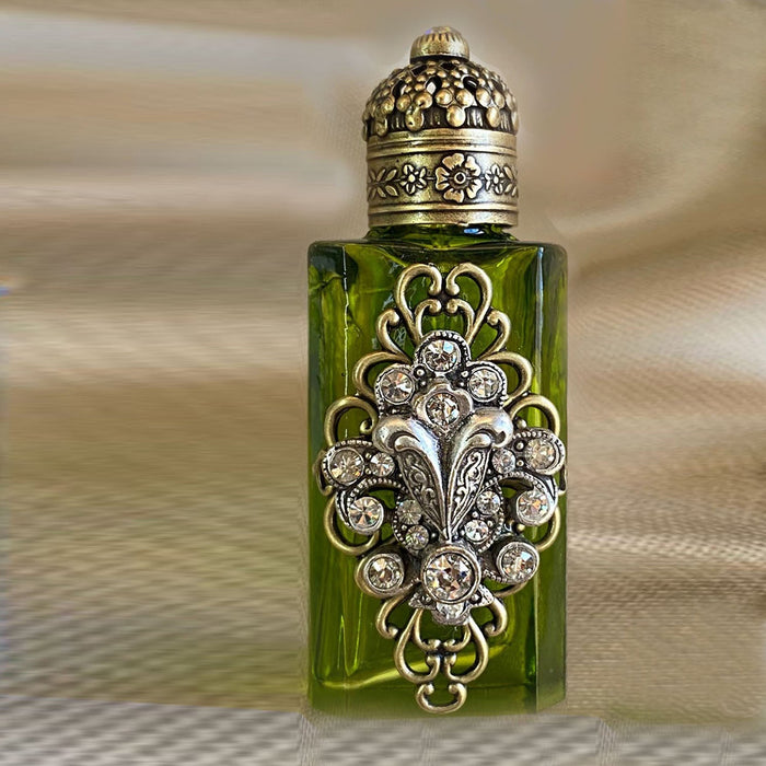 Cloisonne Enamel Rose Vintage Mini Perfume Bottle