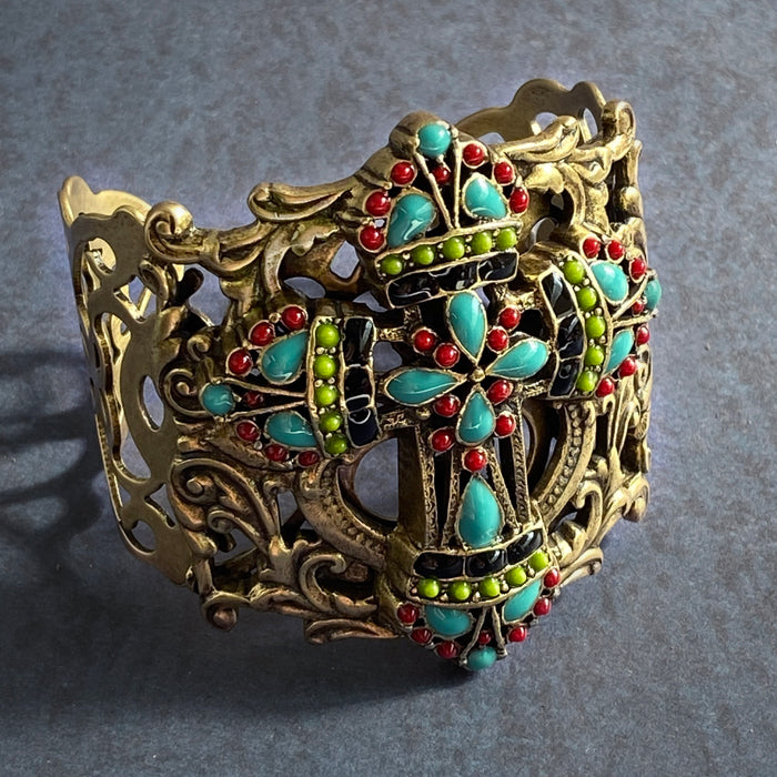 Mayan Cross Cuff Bracelet BR124