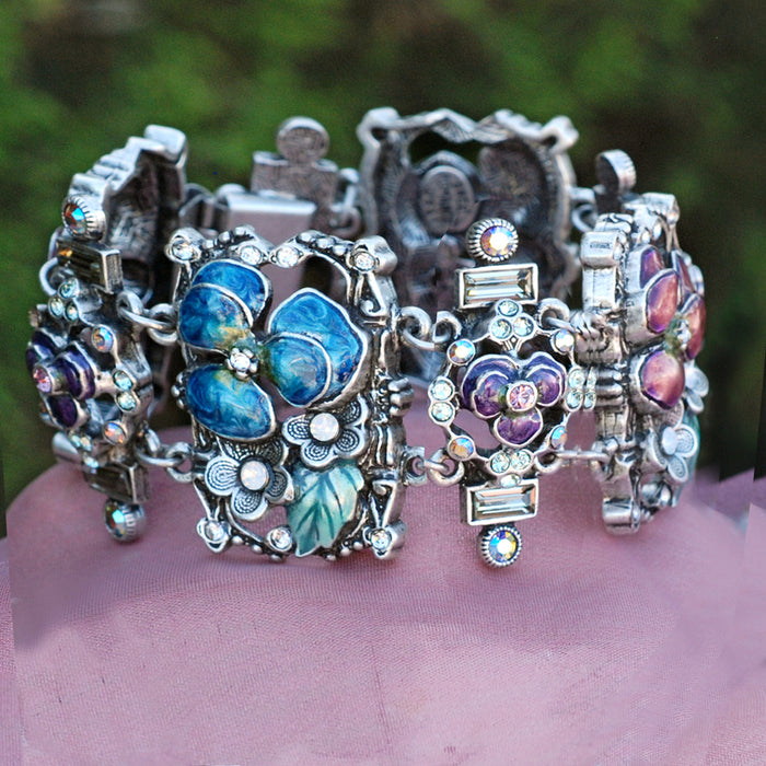 Enamel Pansies Retro Bracelet BR7055