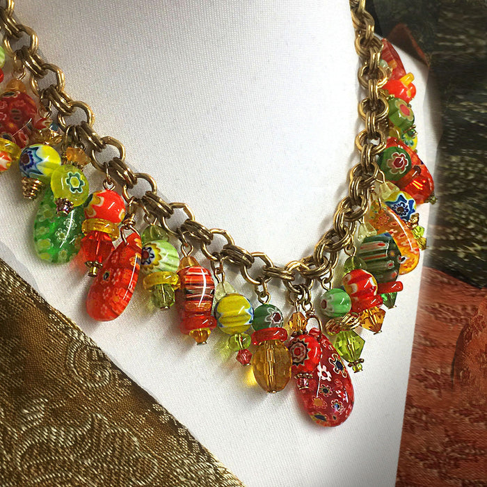 Millefiori Citrus Bead Necklace