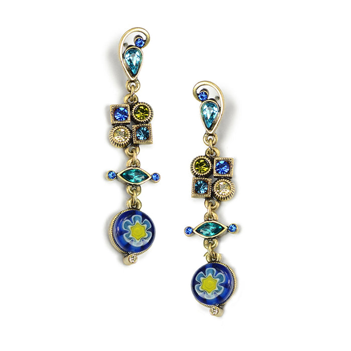 Millefiori Glass Modern Art Earrings E512