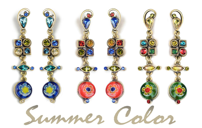 Millefiori Glass Modern Art Earrings E512