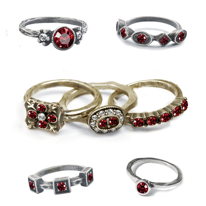 Stackable January Birthstone Ring - Garnet