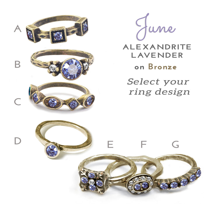 Stackable June Birthstone Ring - Alexandrite Lavender