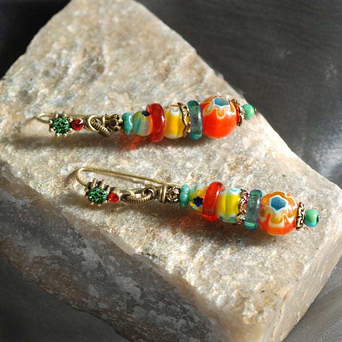 Millefiori Stack Earrings  E1474