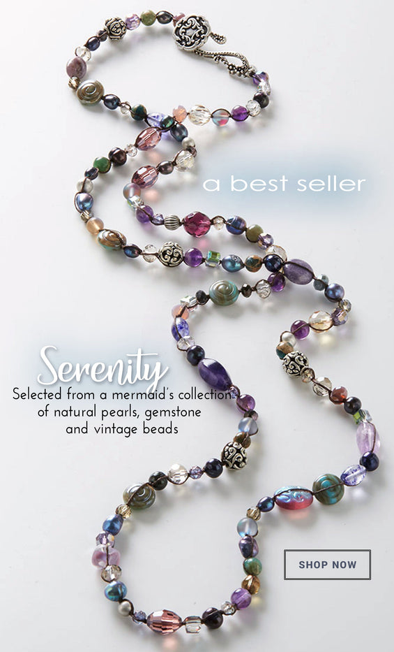 Long Purple Gemstone Beaded Necklace N1374-PA