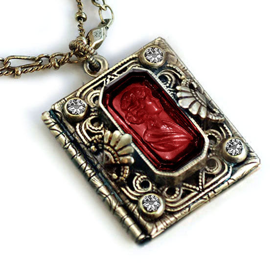 Bronze Intaglio Book Locket