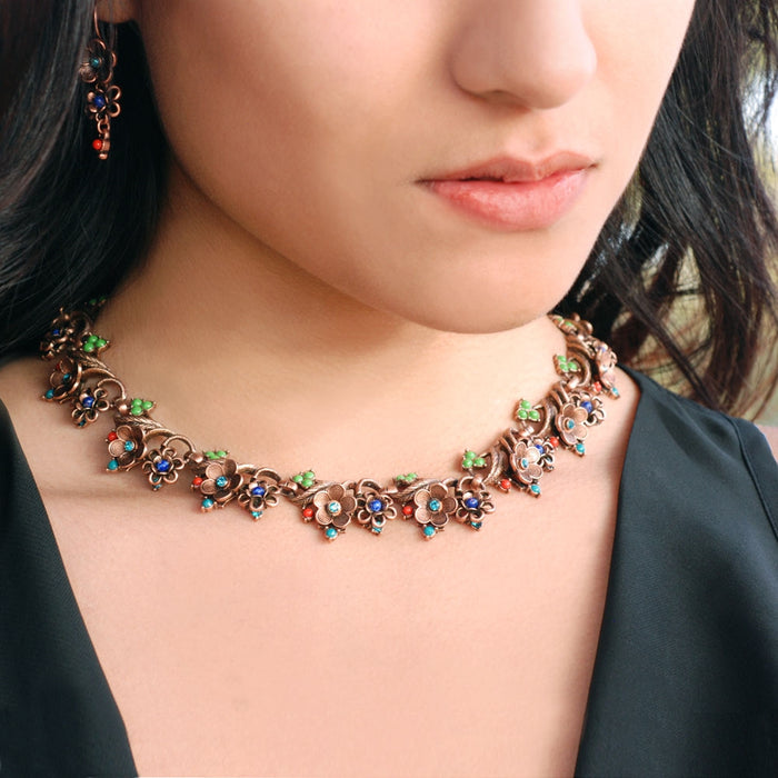 Cactus Flower collar Necklace N369-CO