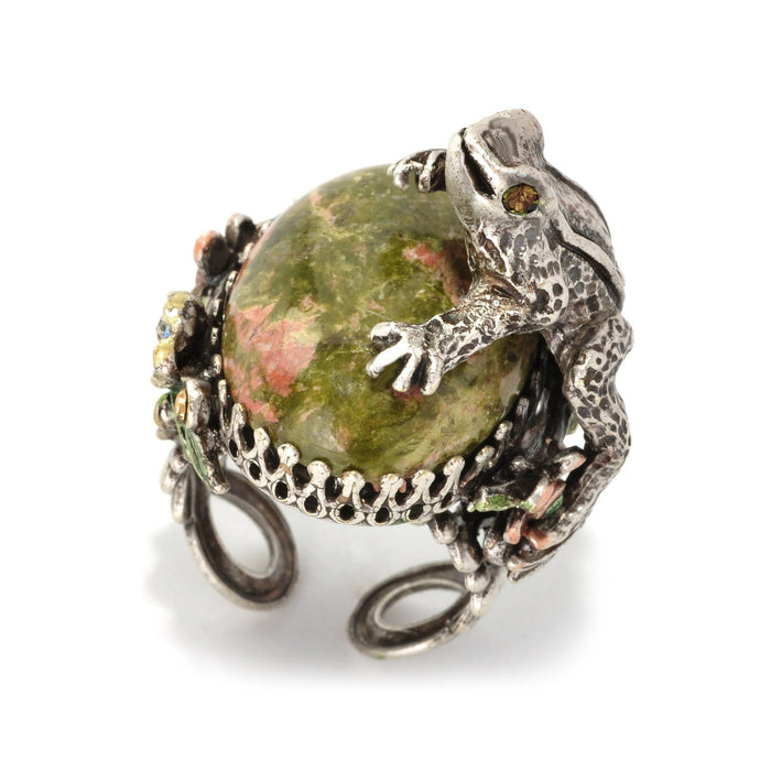 Silver Sculpture Frog Ring