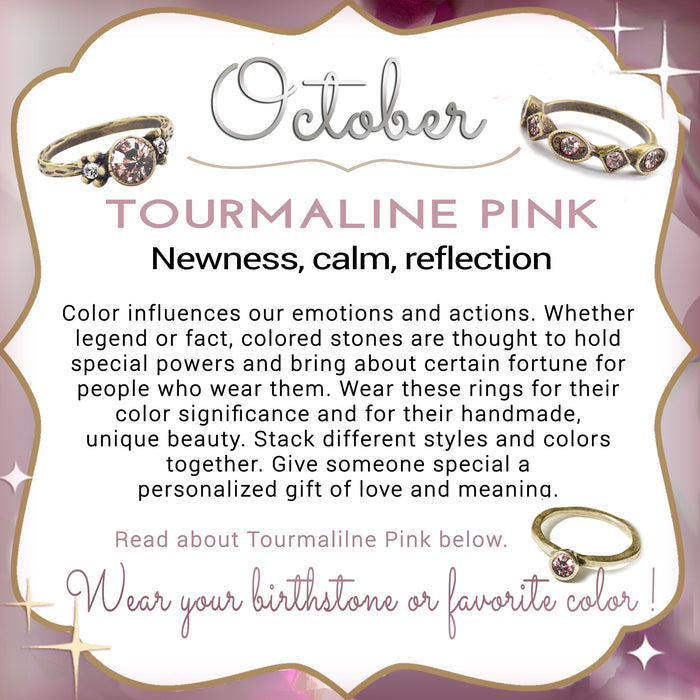 Stackable October Birthstone Ring - Tourmaline Pink