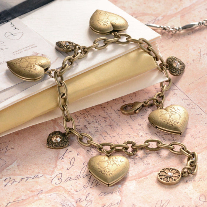 Heart Locket Charm Bracelet