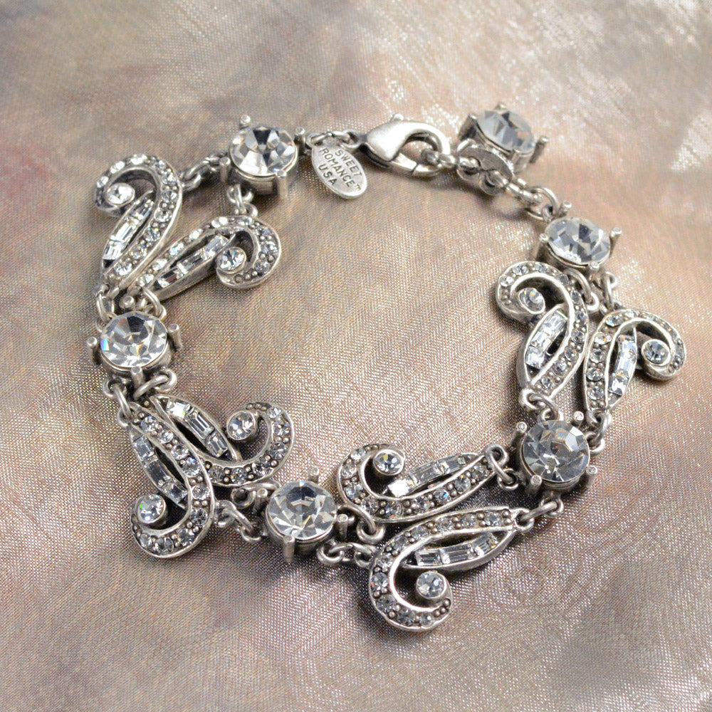 Bracelet Fantaisie Vintage Strass - Accessoire Rétro élégant - Occasion