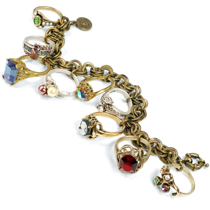 Antique Rings Charm Bracelet   BR122