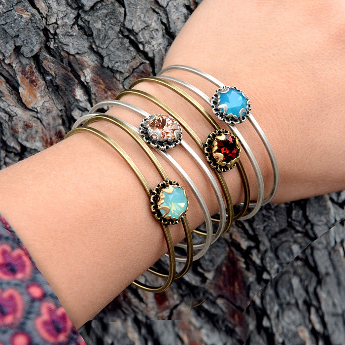 Crystal Dot Stacking Cuff Bracelet