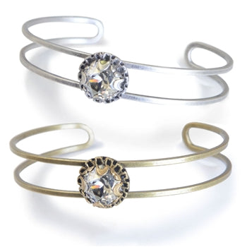 Crystal Dot Stacking Cuff Bracelet BR1297 - sweetromanceonlinejewelry