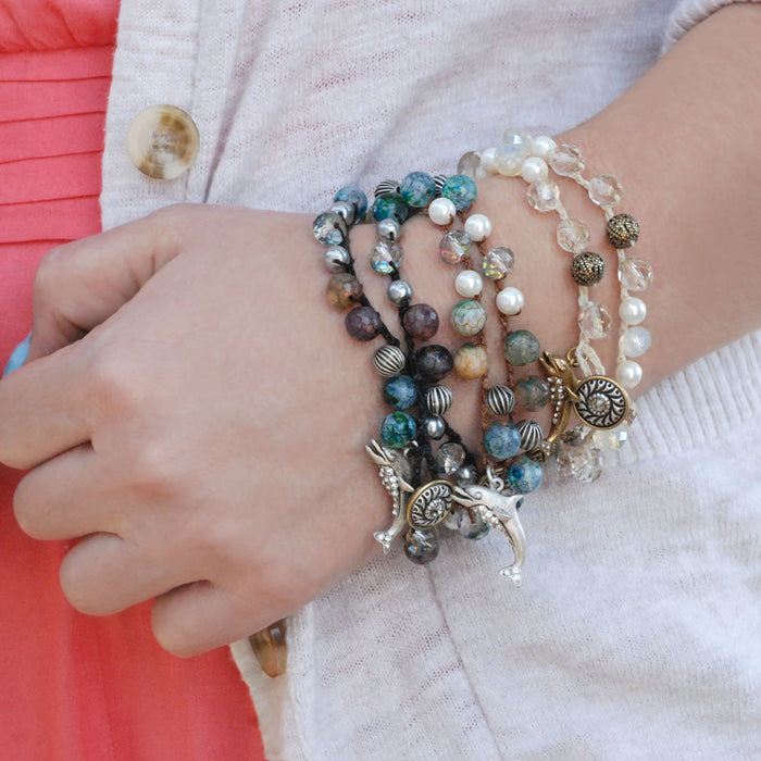 Dolphin Bead Wrap Bracelet