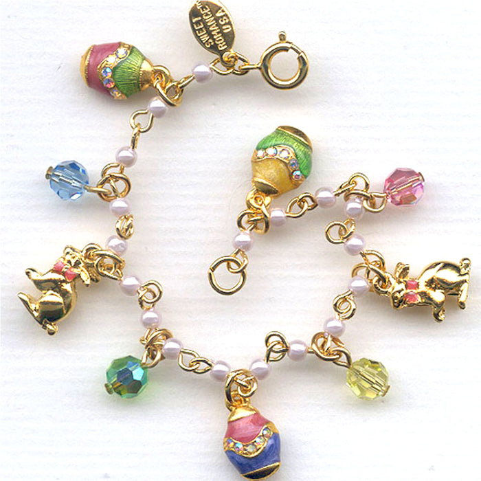 Little Girls Easter Egg Charm Bracelet BR201