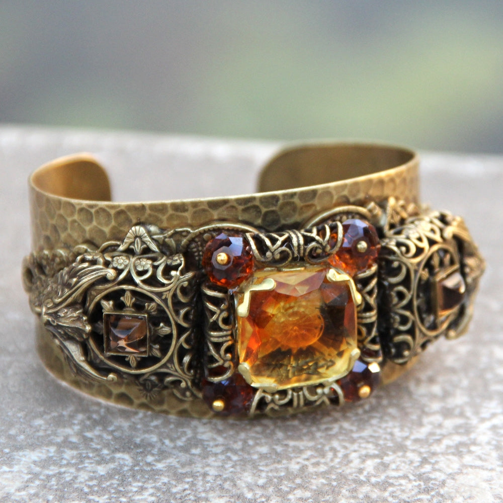 Vintage Topaz Zeus Cuff Bracelet - Statement Bracelet | Sweet