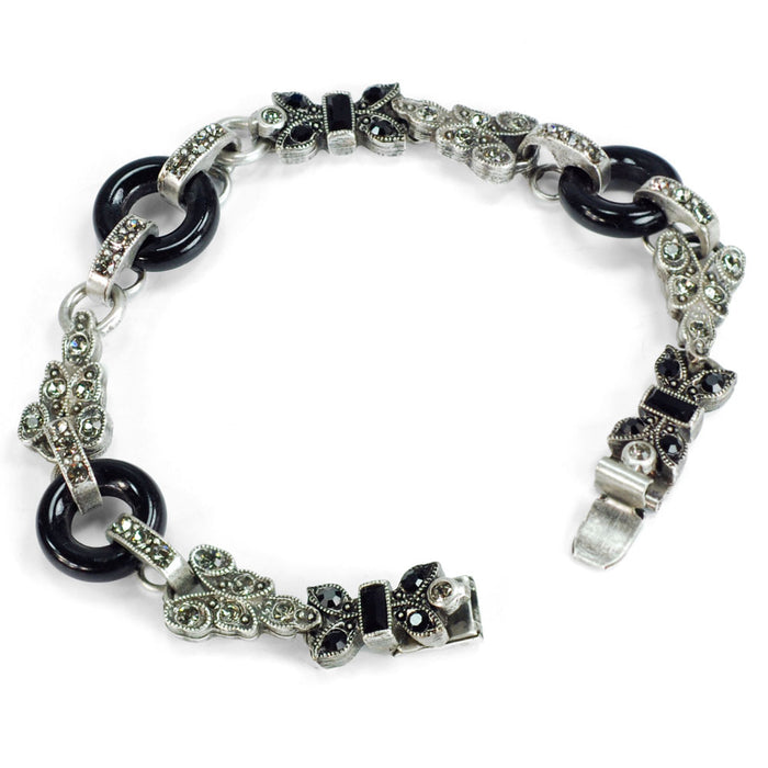 Art Deco Black and Silver Bracelet BR404