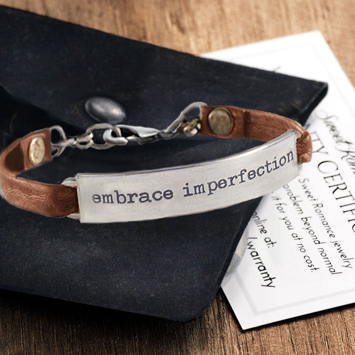 Embrace Imperfection Inspirational Message Bracelet BR413