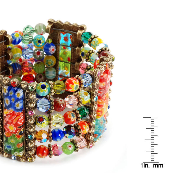 Millefiori Glass Candy Tango Cuff Bracelet