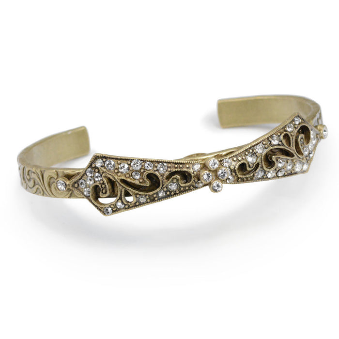 Art Deco Thin Cuff Bracelet