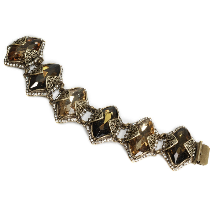 Chocolate Marquis Jewel Navette Crystal Bracelet BR514-CH