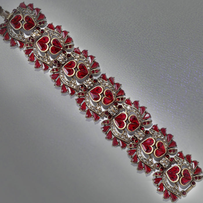 Vintage Hollywood Garnet Statement Bracelet by Sweet Romance