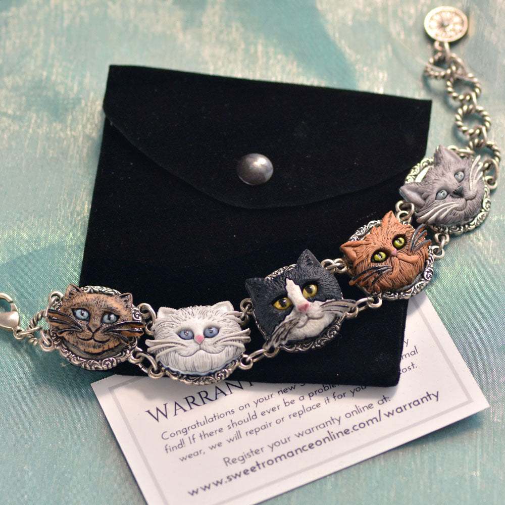 Silver Cat Lovers Bracelet | Sweet Romance – Sweet Romance Jewelry