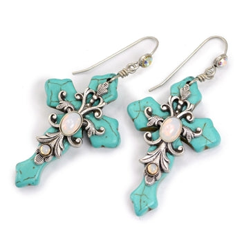 Turquoise Crosses Earrings E1098