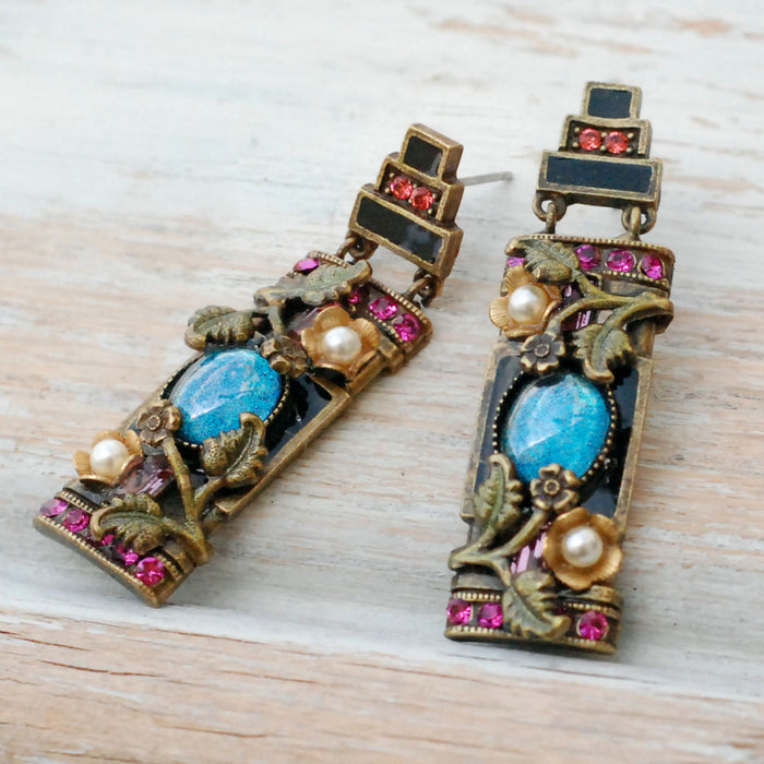 Art Deco Chinoiserie Earrings E1199