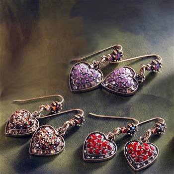Crystal Heart Earrings E1227