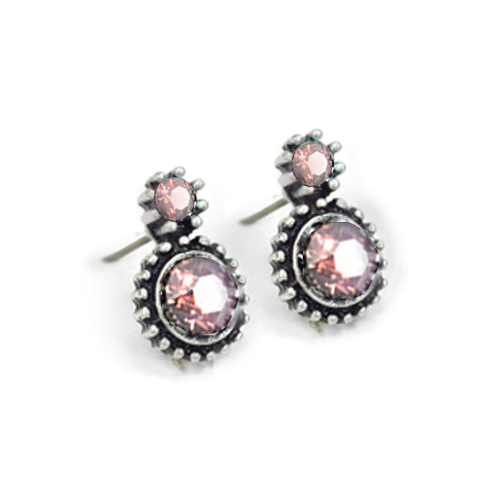 Double Stone Crystal Stud Earrings E1247