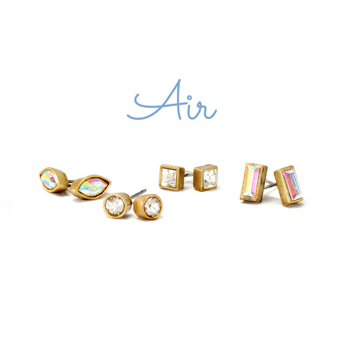 Set of 4 Crystal Stud Earrings E1259