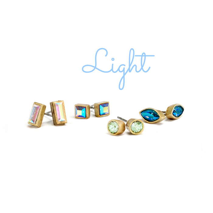 Set of 4 Crystal Stud Earrings E1259