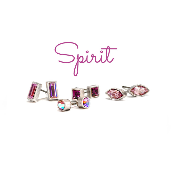 Set of 4 Crystal Stud Earrings E1259