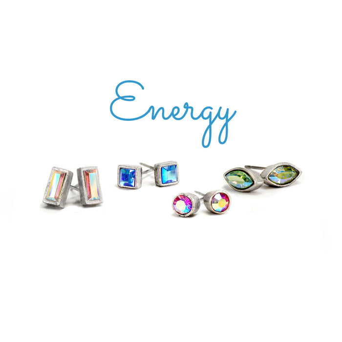 Set of 4 Crystal Stud Earrings E1259