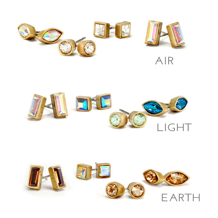 Set of 4 Crystal Stud Earrings E1259