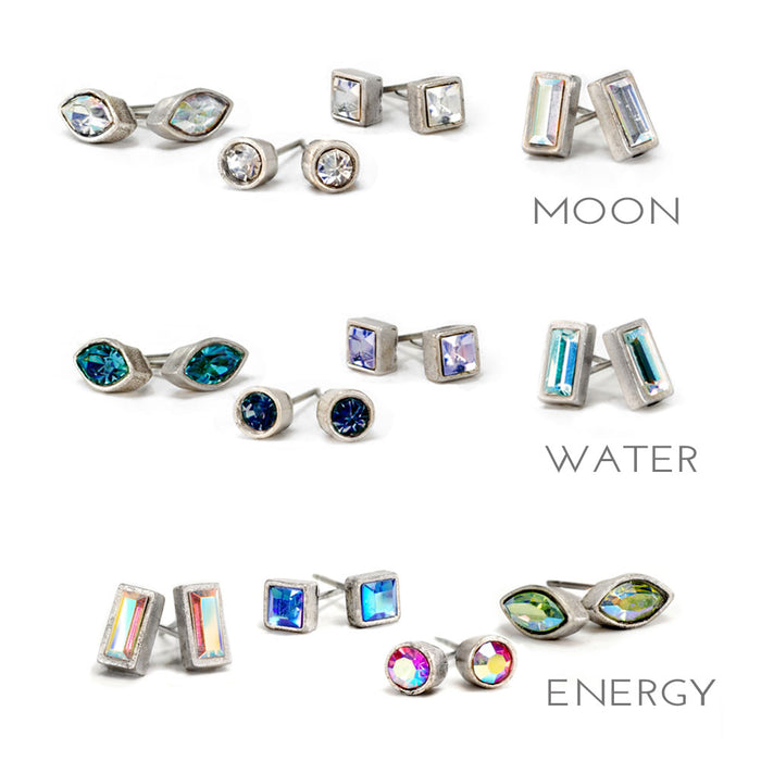 Set of 4 Crystal Stud Earrings E1259