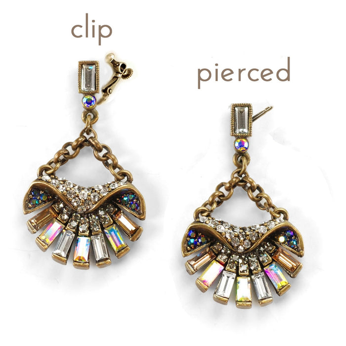 Art Deco Aurora Scallop Shell Ocean Earrings