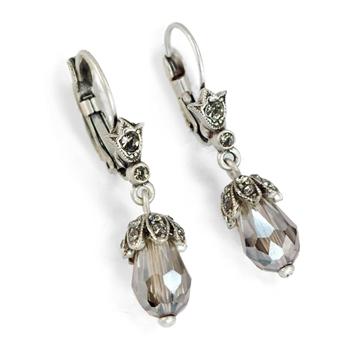 Art Deco Vintage Crystal Teardrop Earrings E988 - sweetromanceonlinejewelry