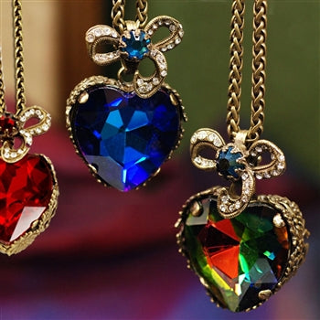 Hollywood Crystal Heart Pendant Necklace