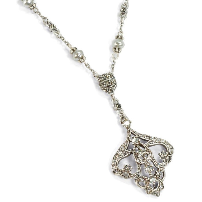 Art Deco Vintage Arabesque Wedding Necklace N1226-SIL