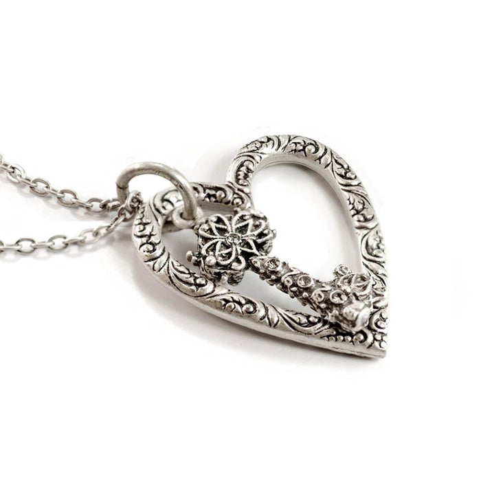 Floating Heart & Key Necklace N1253 - Sweet Romance Wholesale