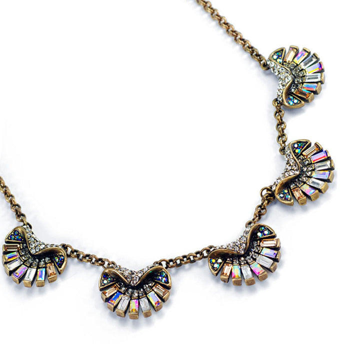 Art Deco Aurora Scallop Shell Ocean Necklace N1267