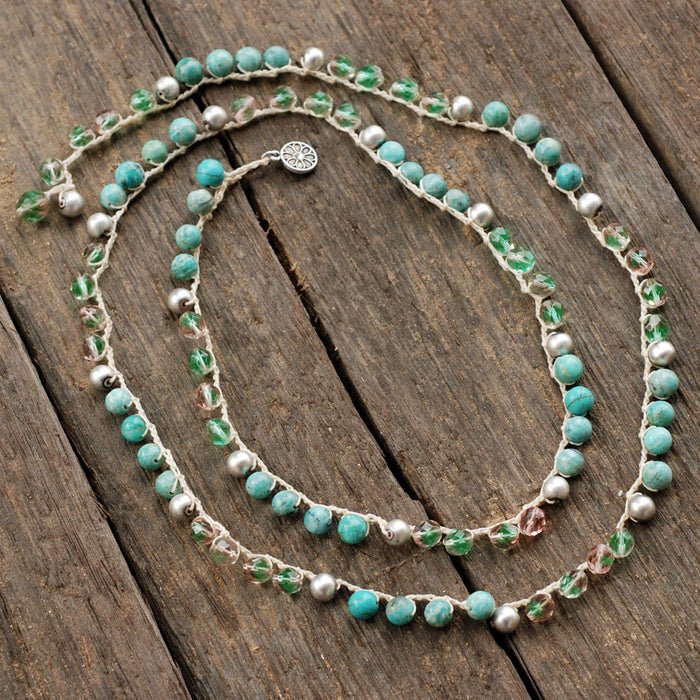 Beach Gemstone Boho Necklace N1368