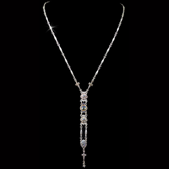 Art Deco Starlight Silver Y Necklace N1445